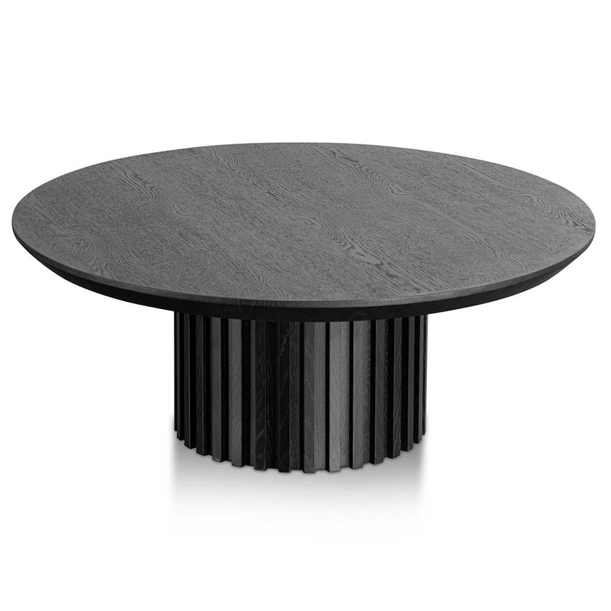 90cm Wooden Round Coffee Table - Black