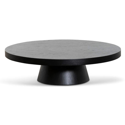 1.1m Round Coffee Table - Black Oak