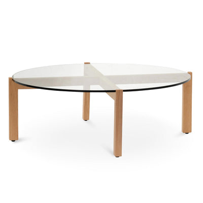 103cm Round Glass Top Coffee Table