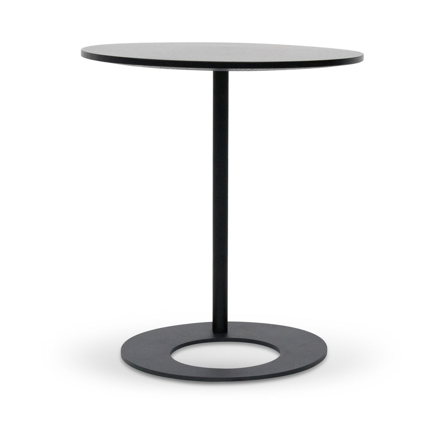 50cm Wooden Side Table - Full Black