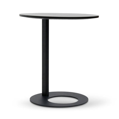 50cm Wooden Side Table - Full Black