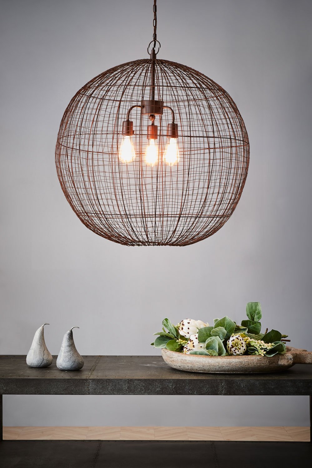 Cray Ball Large - Antique Copper - Wire Weave Ball Pendant Light - House of Isabella AU