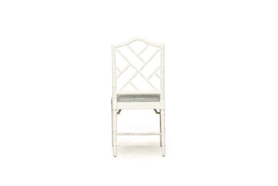 Teesdale Dining Chair - White with Duck Egg Fabric