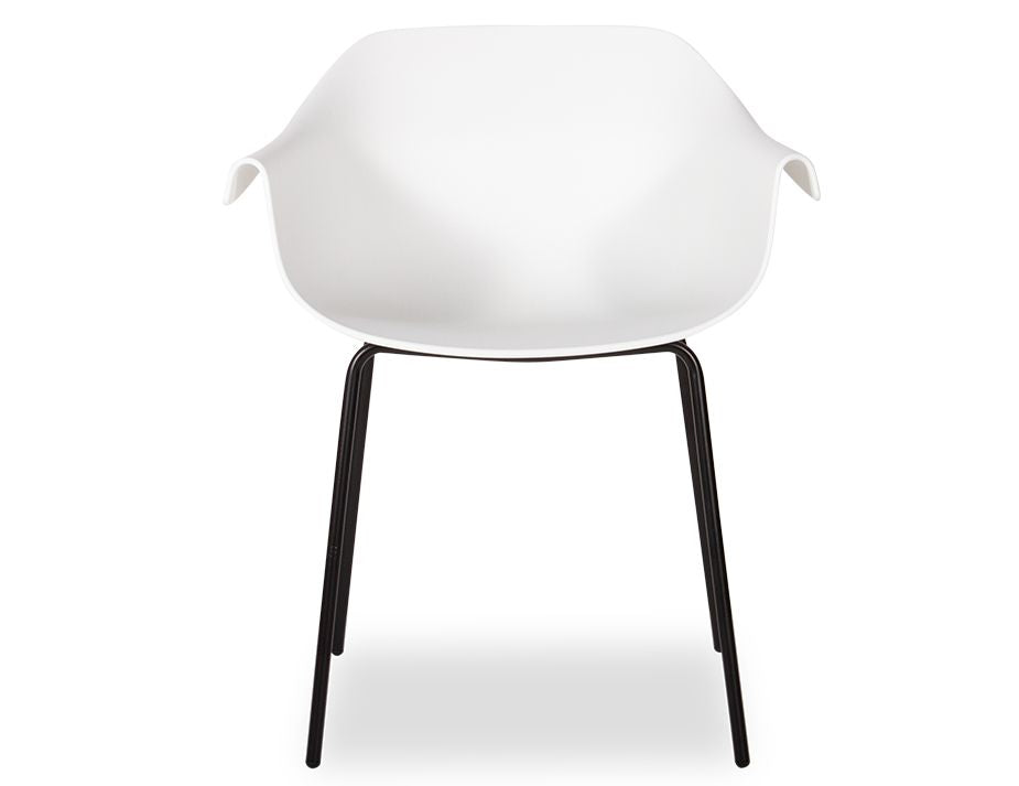 Crane Chair - Black Post - White Shell