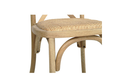 Stackable French Cross Back Chair - Natural Oak