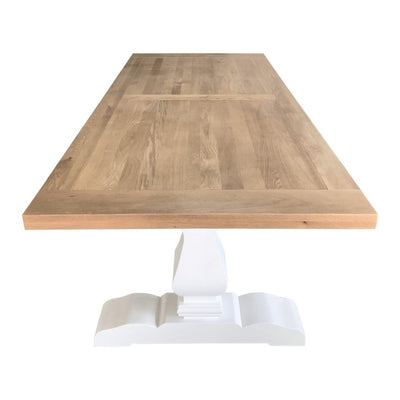Oak Trestle Rectangular Dining Table 240cm White Legs