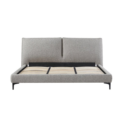 Fabric King Bed Frame - Sand Boucle
