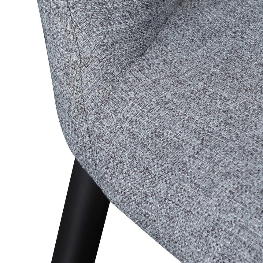 Fabric Dining Chair - Pebble Grey with Black Legs