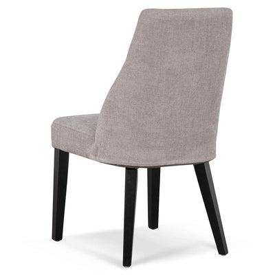 Fabric Dining Chair - Oyster Beige - Black Legs