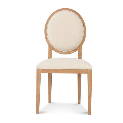 Light Beige Fabric Dining Chair - Natural Frame (Set of 2)