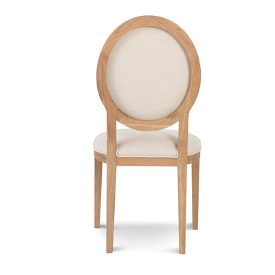 Light Beige Fabric Dining Chair - Natural Frame (Set of 2)