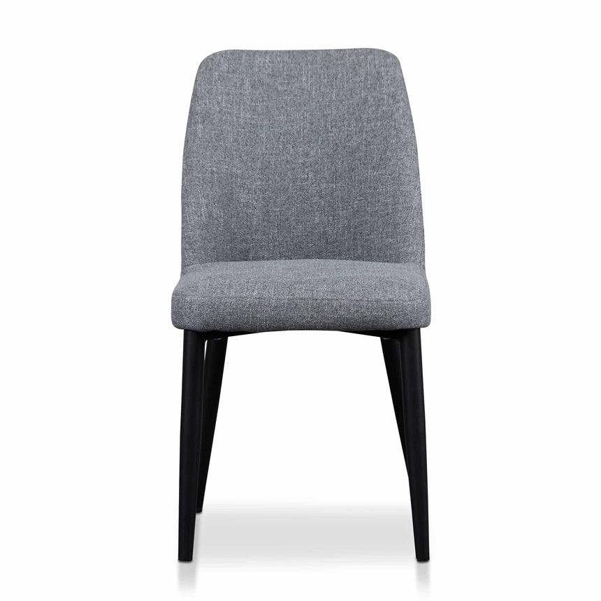 Fabric Dining Chair - Pebble Grey in Black Legs