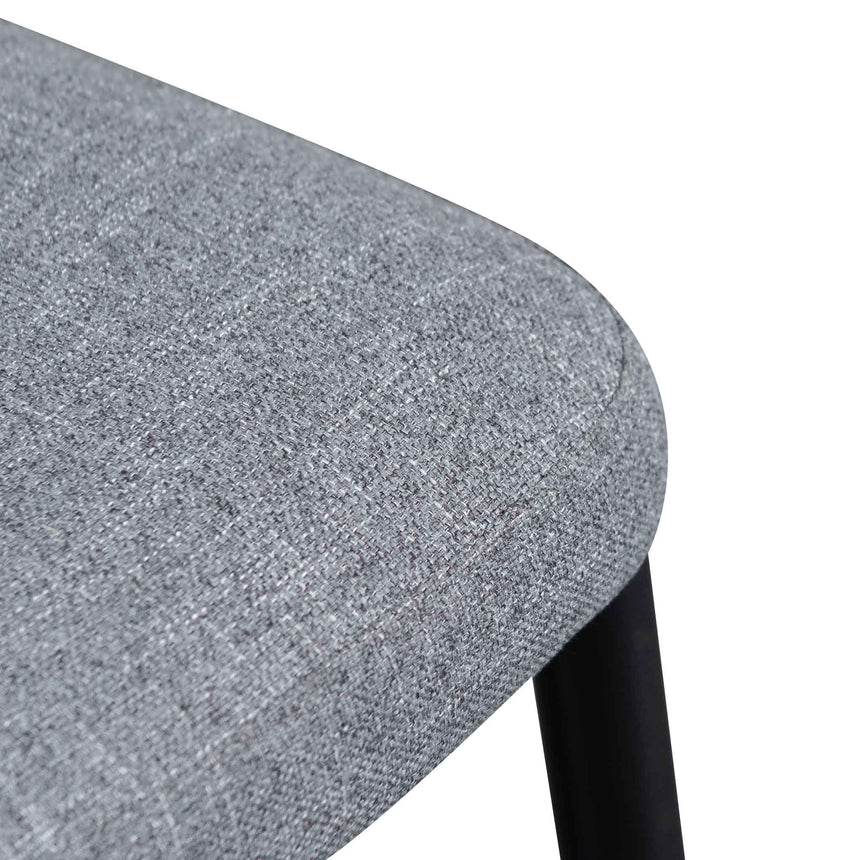 Fabric Dining Chair - Pebble Grey in Black Legs