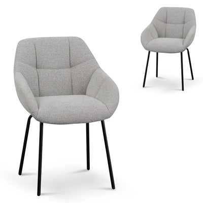 Fabric Dining Chair - Spec Grey (Set of 2)