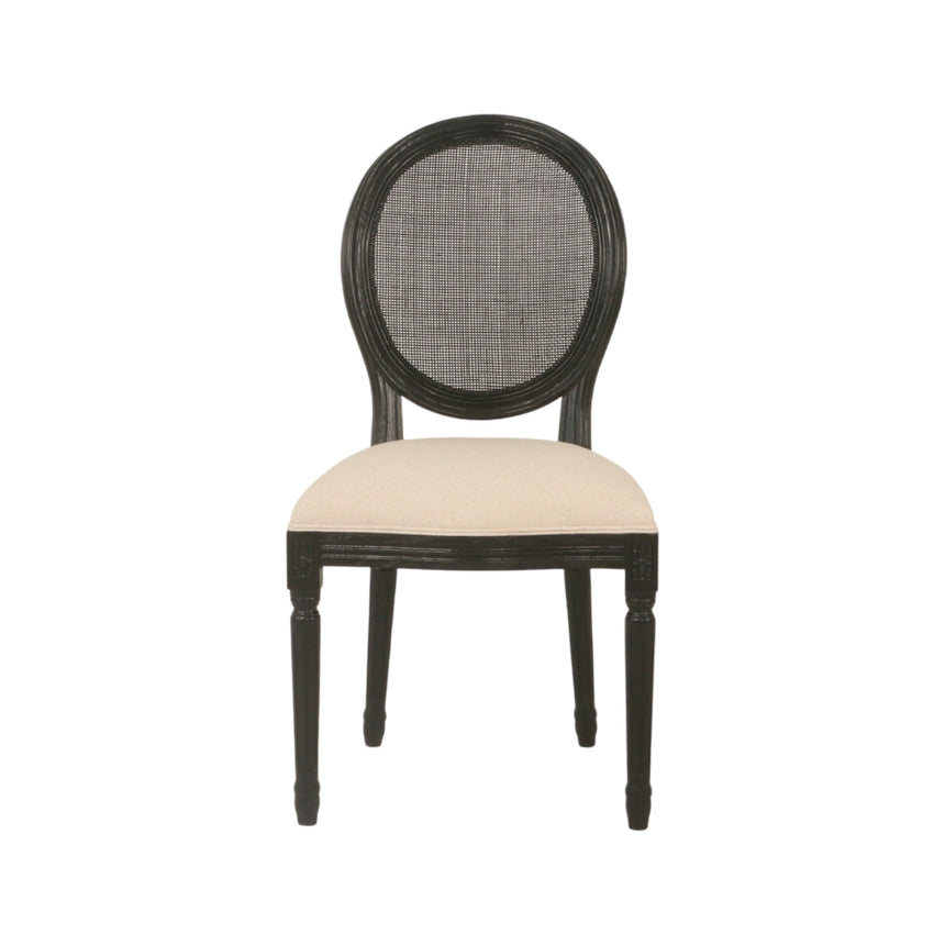 Black ELM Dining Chair - Light Beige (Set of 2)
