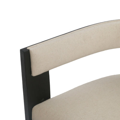 Set of 2 - Black ELM Dining Chair - Light Beige