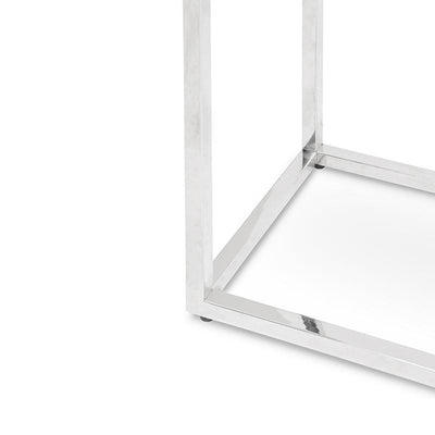 1.15m Console Glass Table - Stainless Steel Base