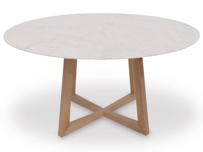 1.5m Round Marble Dining Table - Natural