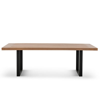 2.4m Dining Table - Dusty Oak with Matte Black Base