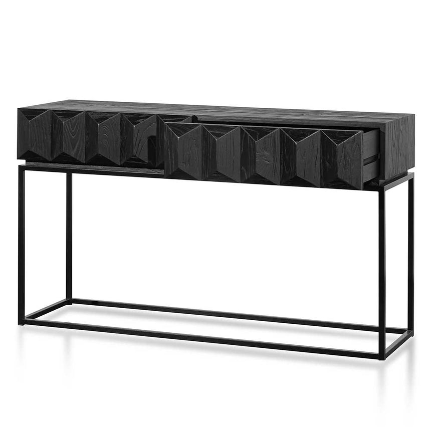 140cm Wooden Console Table - Full Black
