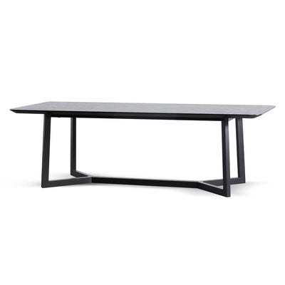 2.4m Wooden Dining Table - Full Black