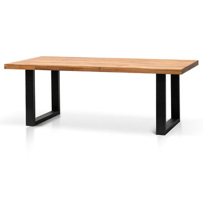 2.1m Dining Table - Natural with Black Leg