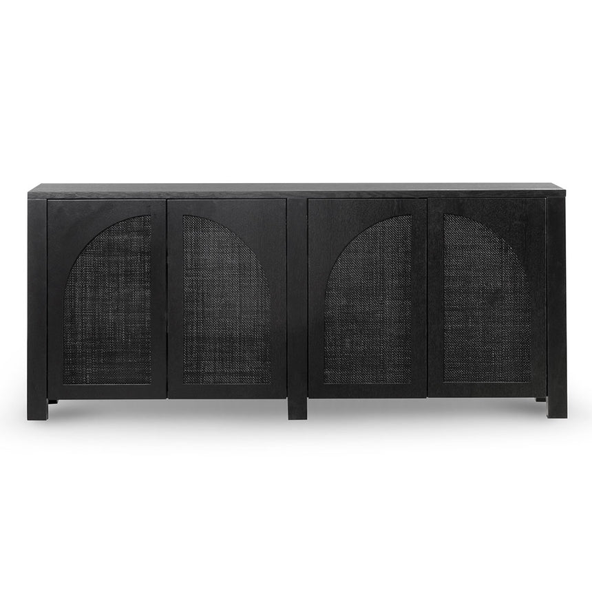 1.95m Black Oak Sideboard Unit Rattan House of Isabella AU