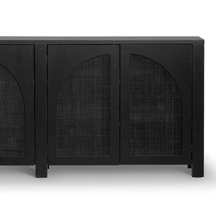 1.95m Black Oak Sideboard Unit Rattan House of Isabella AU