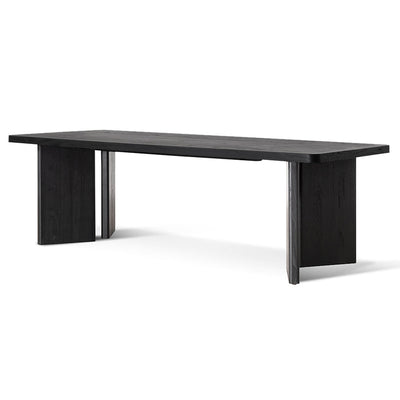 2.4m Elm Dining Table - Full Black