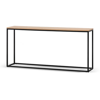 1.6m Console Table - Natural Top and Black Frame