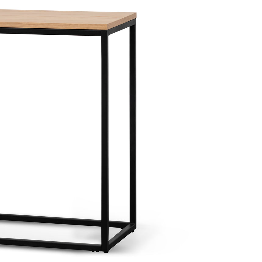 1.6m Console Table - Natural Top and Black Frame