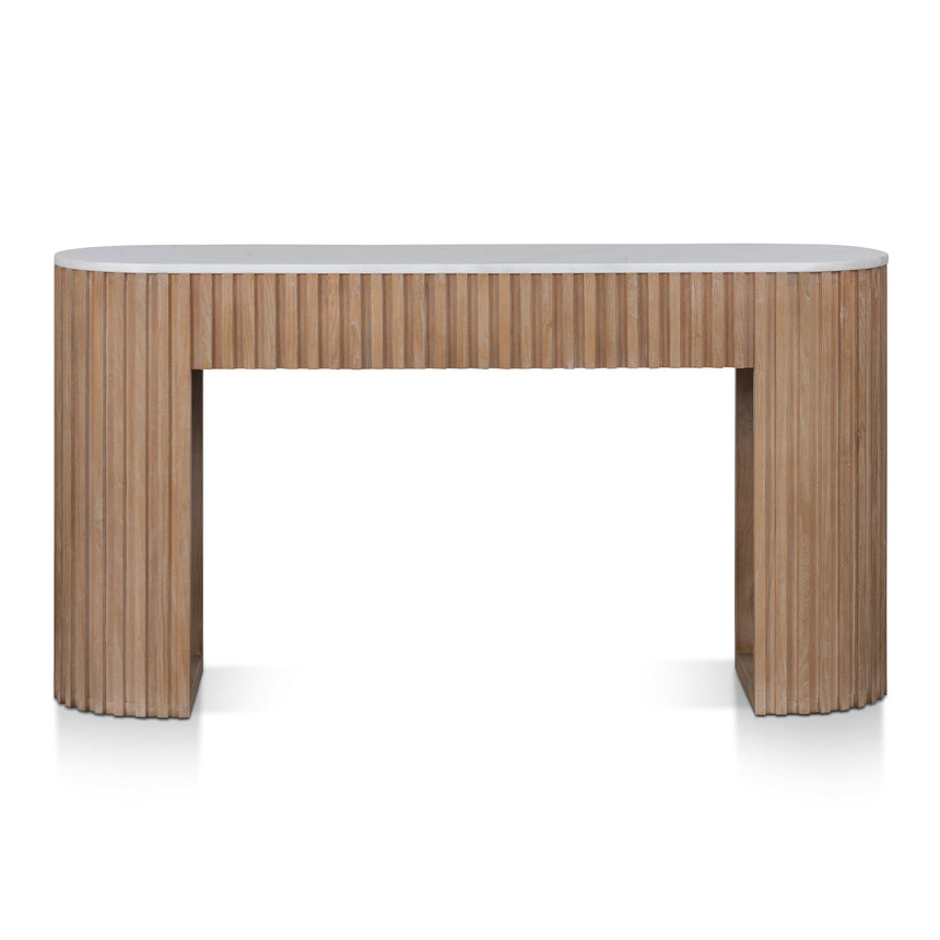 1.6m White Marble Console Table - Natural