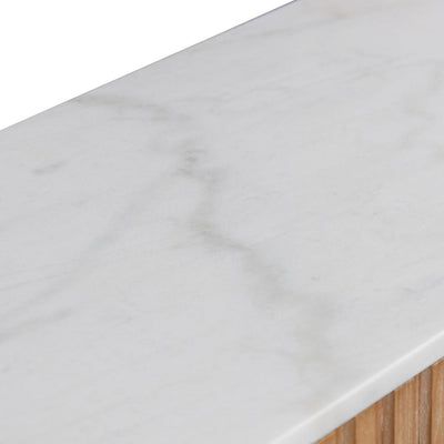 1.6m White Marble Console Table - Natural