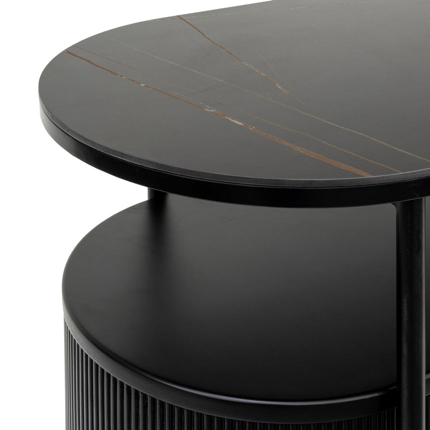 1.2m Stone Top Console Table - Black