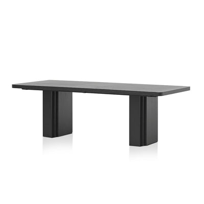 2.4m Elm Dining Table - Full Black