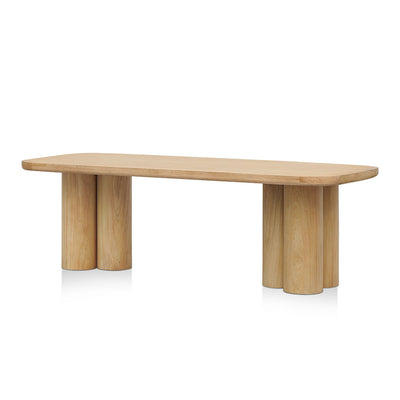2.4m Elm Dining Table - Light Natural