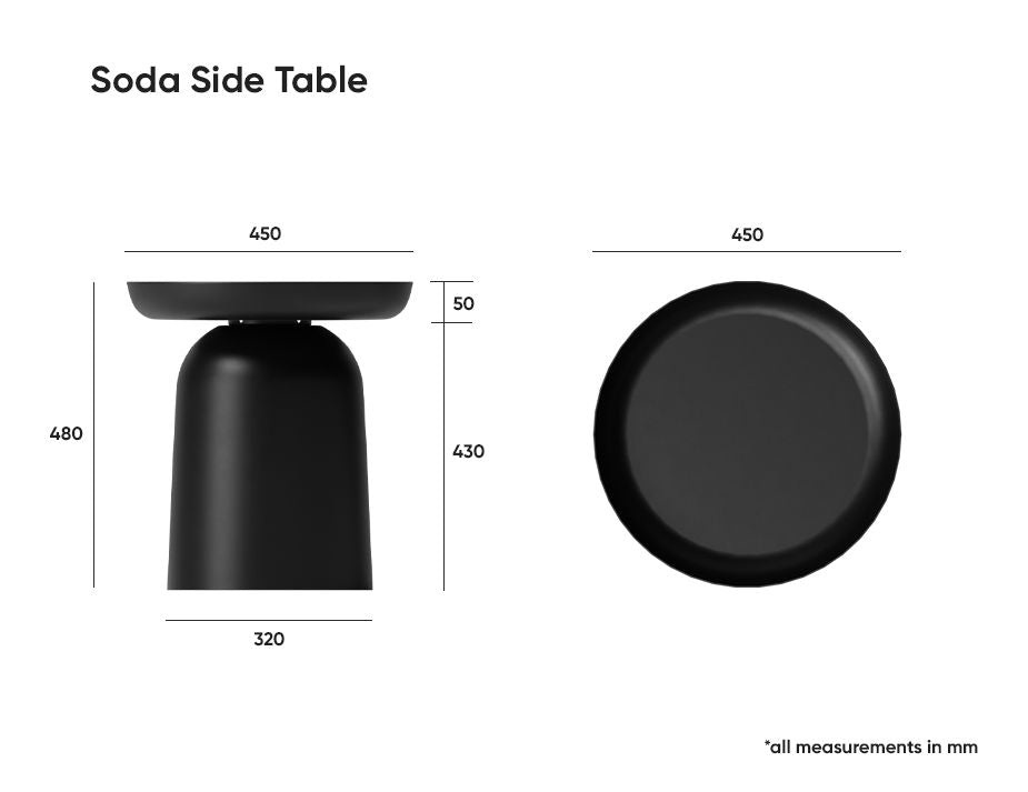 Soda Table - Small - Silver Grey