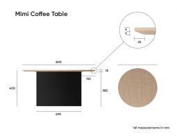 Mimi Coffee Table - Black - Natural