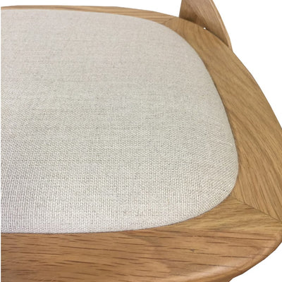 Kasan Barstool Natural Oak Linen Seat