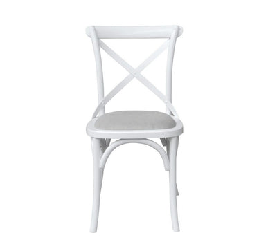 Kasan White Dining Chair Linen Seat