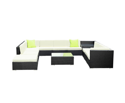 Gardeon 12PC Outdoor Furniture Sofa Set Wicker Garden Patio Lounge