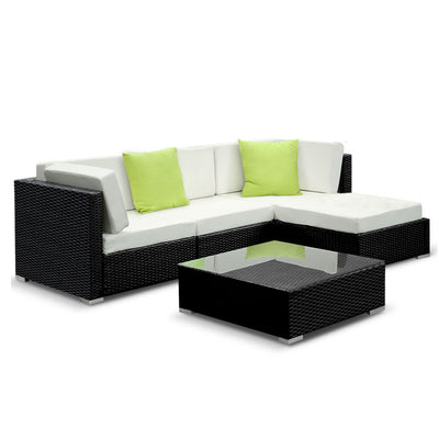 Gardeon 5PC Outdoor Furniture Sofa Set Wicker Garden Patio Pool Lounge