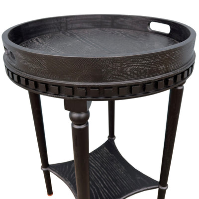 Cardin Round Side Table Black Oak