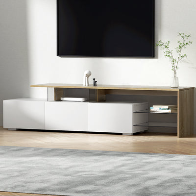 TV Cabinet Entertainment TV Unit Stand Furniture With Drawers 180cm Wood