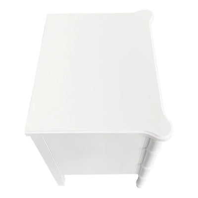 Faux Bamboo White Side Table