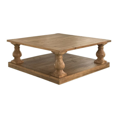 Balustrade Salvaged Wood Square Coffee Table