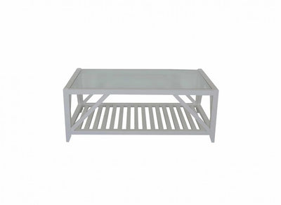 Bennett Glass Top Coffee Table White
