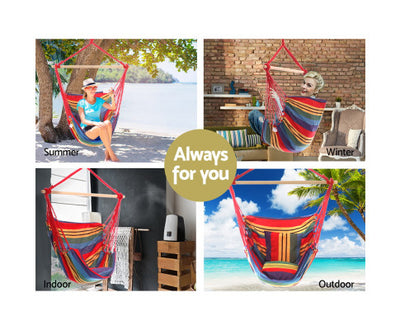 Hammock Swing Chair with Cushion - Multi-colour