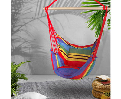 Hammock Swing Chair with Cushion - Multi-colour