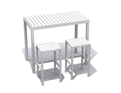 Halki Table - Outdoor - High Bar - 125cm x 65cm - White